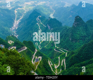 Panshan Highway, Tianmen Mountain, Zhangjiajie Stock Photo