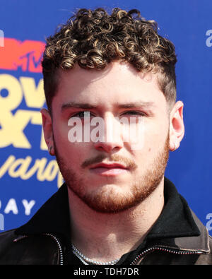 Santa Monica, USA. 15th June, 2019. Singer Bazzi arrives at the 2019 MTV Movie And TV Awards held at Barker Hangar on June 15, 2019 in Santa Monica, Los Angeles, California, USA. Credit: Image Press Agency/Alamy Live News Stock Photo