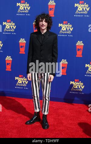 LOS ANGELES - JUN 15:  Finn Wolfhard at the 2019 MTV Movie & TV Awards at the Barker Hanger on June 15, 2019 in Santa Monica, CA at arrivals for 2019 MTV Movie and TV Awards, Barker Hangar, Los Angeles, CA June 15, 2019. Photo By: Priscilla Grant/Everett Collection Stock Photo