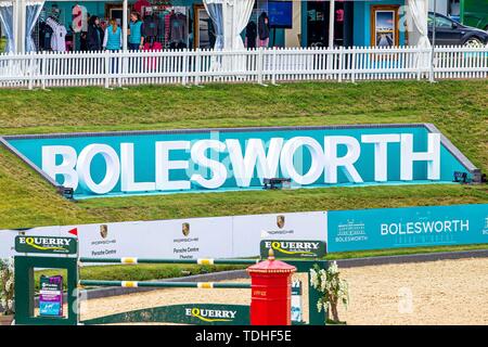 Tattenhall, Cheshire, UK. 16th June 2019. Bolesworth Sign. International Arena. Equerry Bolesworth International Horse Show. Tattenhall. Cheshire. United Kingdom. GBR. 16/06/2019. Credit: Sport In Pictures/Alamy Live News