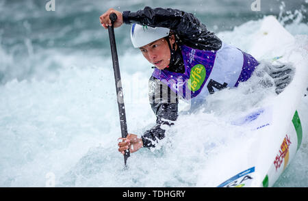 London, UK. 16th June, 2019. 2019 ICF CANOE SLALOM WORLD CUP at at Lee Valley White Water Centre, London, United Kingdom on 15 June 2019. Photo by Phil Hutchinson. Editorial use only, license required for commercial use. No use in betting, games or a single club/league/player publications. Credit: UK Sports Pics Ltd/Alamy Live News Stock Photo