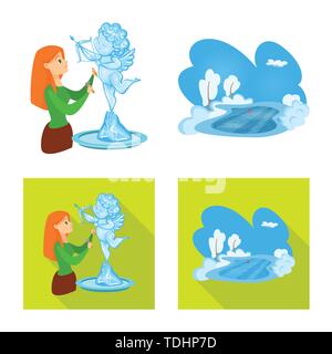 Vector design of texture  and frozen  logo. Collection of texture  and transparent  stock symbol for web. Stock Vector