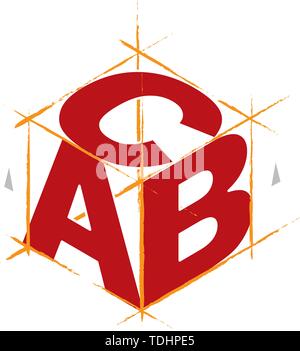 Vector illustration. ABC cube with letters. Simple and clean illustration. Stock Vector