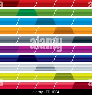 Color menu bars in shiny and clean aspect. Only global colors. CMYK. Easy color and proportions changes. Stock Vector