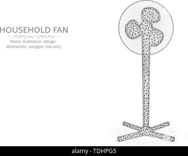 Household fan, appliances low poly vector illustration Stock Vector