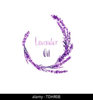Watercolor or Aquarelle Paintings of Vector Lavender. Isolated Watercolour Stylixed Lavandula or Hand Drawn Tea Herbs Flower. Summer Blossom or Foliage of Garden Plant in Aquarelle. Provence Perfume. Stock Vector