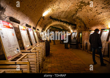 Valtice, Czech Republic - 3.05.2019: Cellar of Valtice Castle in South Moravia, Czech Republic Stock Photo