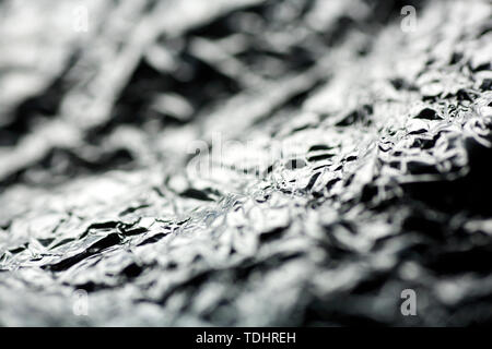 Aluminum foil macro abstract background fine art in high quality prints products fifty Megapixels prints Stock Photo