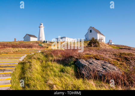 Steps up to the new Cape Spear Lighthouse of 1955 at Cape Spear Lighthouse National Historic Site, Newfoundland. Stock Photo
