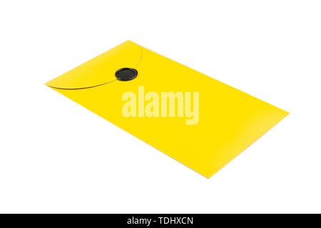 isolated yellow closed envelope on white background Stock Photo