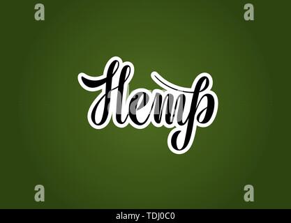 Vector illustration for environmental theme with handwritten phrase - Hemp Stock Vector