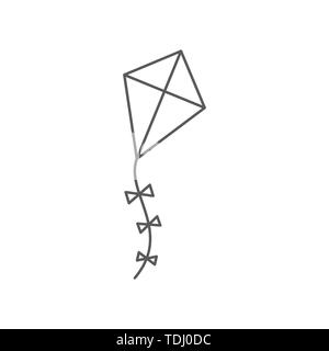 Kite line icon isolated on white Stock Vector