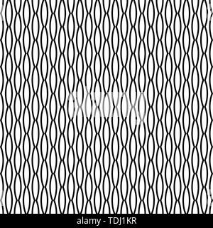 Black and white seamless wavy line pattern Stock Vector