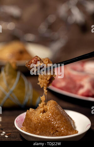 Delicious Zongzi, Chinese traditional Dragon Boat Festival Zongzi Stock Photo