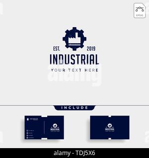 gear factory logo design industrial vector icon isolated Stock Vector