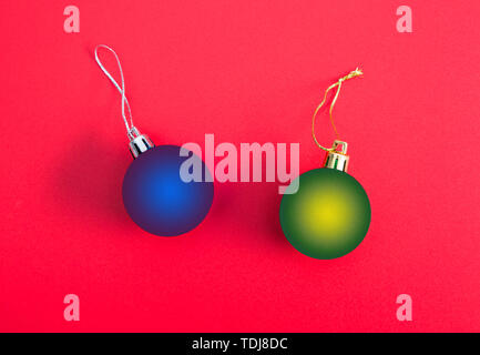 Christmas pleas on red background Stock Photo