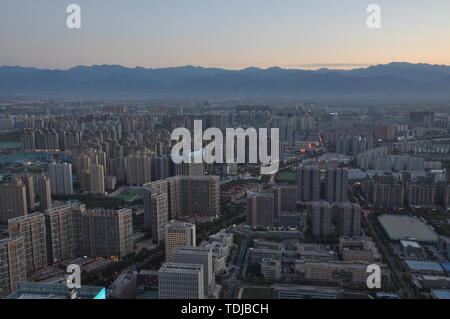 Panoramic night view of the city of Xi'an, Shaanxi Province Stock Photo