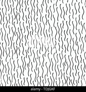 Abstract seamless hand drawn pattern of smooth stripes. Waves pattern, brush strokes. Doodle style illustration. Print for decor, packaging, wrapping. Stock Vector