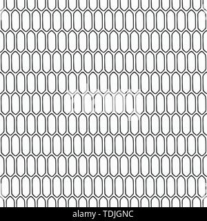 Abstract seamless hand drawn pattern of repeating smooth hexagons. Doodle style illustration. Print for decor, packaging, wrapping, fabric, design. Stock Vector