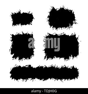 Messy grunge design elements, Ink splatters isolated on white Stock Vector