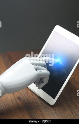 AI robotic operations tablet Stock Photo