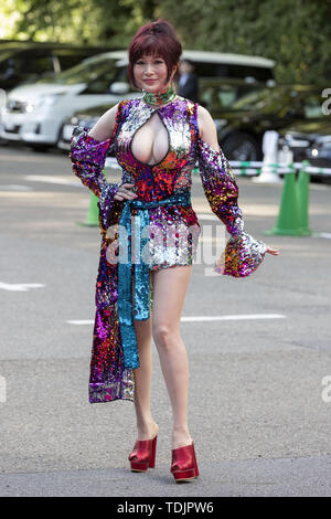 June 16, 2019 - Tokyo, Japan - Japanese celebrity Mika Kano arrives to the Award Ceremony for the Short Shorts Film Festival & Asia 2019 (SSFF & Asia) at Jingu Kaikan. The SSFF & Asia is one of the largest international short film festivals in Asia held in Tokyo from May 29 to June 16. For the first time, the four winners of this years' festival will become eligible for the 2020 Academy Awards (Oscars) on its short film category. (Credit Image: © Rodrigo Reyes Marin/ZUMA Wire) Stock Photo