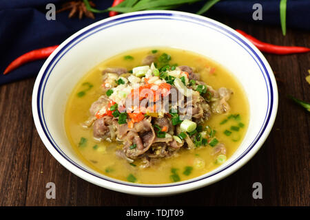 Golden soup beef Stock Photo