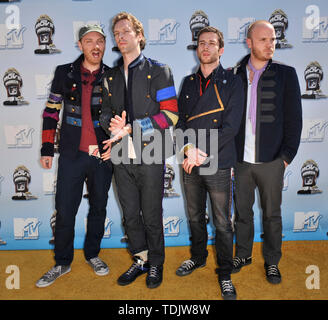 LOS ANGELES, CA. June 01, 2008: Coldplay at the 2008 MTV Movie Awards at Universal Studios, Hollywood.  © 2008 Paul Smith / Featureflash Stock Photo