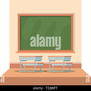 school classroom with chalkboard scene Stock Vector