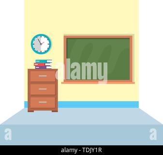 school classroom with chalkboard scene Stock Vector