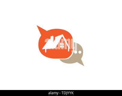 A small green home symbol with window and chimney for logo design illustration in a shape icon Stock Vector