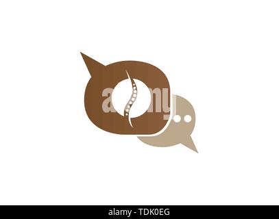 Circle sphere a spinal cord for medical logo design illustration in chat icon Stock Vector