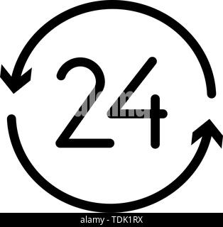 Open 24 Hours Icon Vector Stock Vector