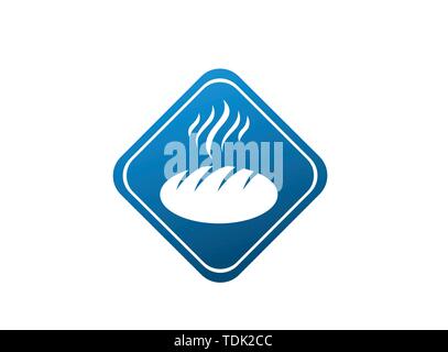 Creative hot Bread in the shape for logo design illustration Stock Vector