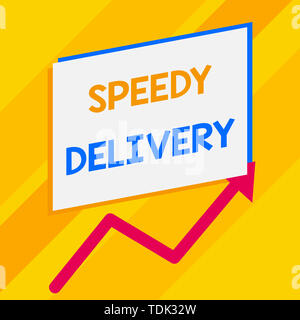 Hand writing sign Speedy Delivery. Internet Concept provide products in  fast way or same day shipping overseas Employee Helping Together Sharing  Ideas For Skill Improvement. Stock Illustration by ©nialowwa #537948578