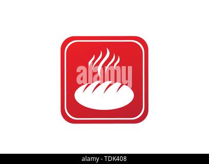 Creative hot Bread in the shape for logo design illustration Stock Vector