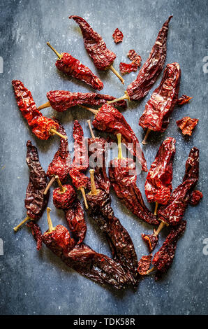 Dried peppers Peperoni Cruschi Stock Photo