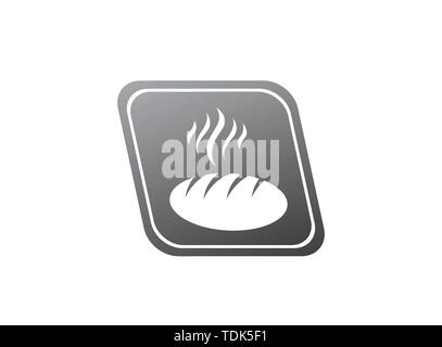 Creative hot Bread in the shape for logo design illustration Stock Vector
