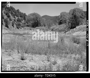 OUTLET TUNNEL LOOKING EAST - Two Mile Reservoir, Santa Fe River, intersection of Canyon and Cerro Gordo Roads, Santa Fe, Santa Fe County, NM Stock Photo