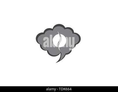 Circle sphere a spinal cord for medical logo design illustration in chat icon Stock Vector