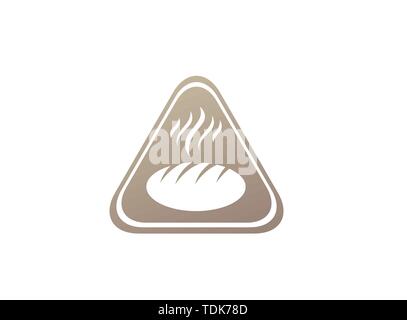 Creative hot Bread in the shape for logo design illustration Stock Vector