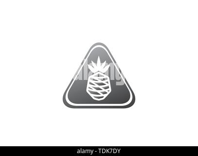 ananas fruit in a shape, pineapple for logo design illustration Stock Vector