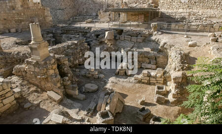 excavated ruins of the pool of bethesda in jerusalem, israel Stock Photo
