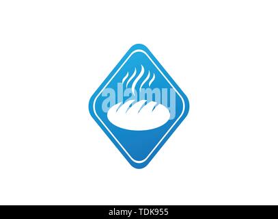 Creative hot Bread in the shape for logo design illustration Stock Vector