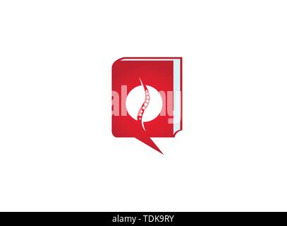 Circle sphere a spinal cord for medical logo design illustration in chat icon Stock Vector