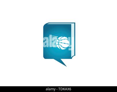 Basketball shoot in a chat icon for logo design illustration Stock Vector