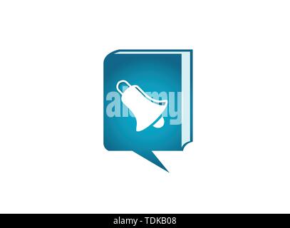 Bell ring in chat icon logo design illustration vector on white background Stock Vector