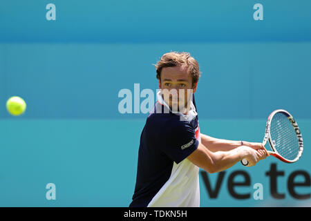 London, UK. 17th June, 2019.  Daniil Medvedev (RUS) in action against Fernando Verdasco (ESP) during the Fever Tree Tennis Championships at the Queen's Club, West Kensington on Monday 17th June 2019. (Credit: Jon Bromley | MI News) Credit: MI News & Sport /Alamy Live News Stock Photo