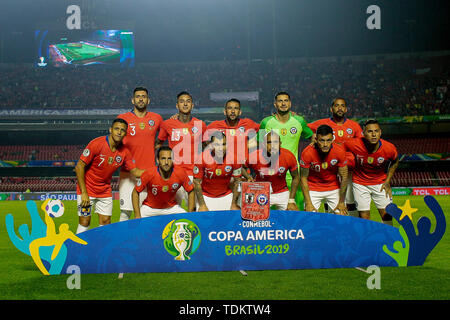 Estadio Morumbi, Sao Paulo, Brazil. 17th June, 2019. Copa America Football tournament, Chile versus Japan; Players of Chile poses for official photo Credit: Action Plus Sports/Alamy Live News Stock Photo