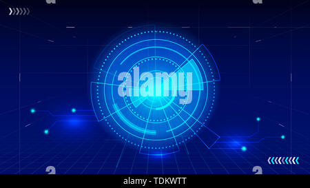 Global network big data, computer technology dark blue background, technical concept. Stock Photo